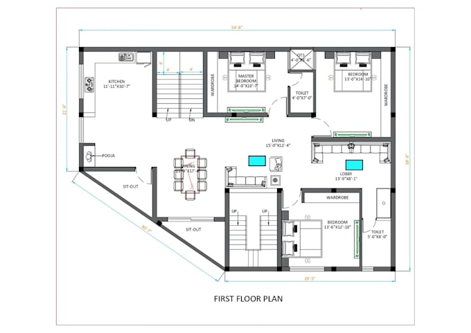 draw architectural drawing, floor plans, house plans in cad