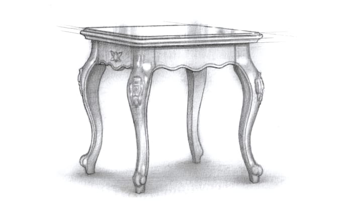 hand draw interior furniture sketches