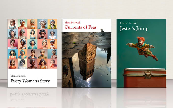 create a unique book cover in origami or retro style