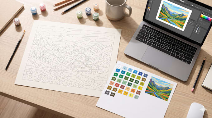 convert your artwork to paint by numbers with custom paint codes