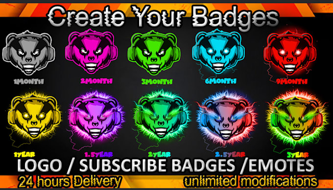 design twitch sub badges and discord emotes