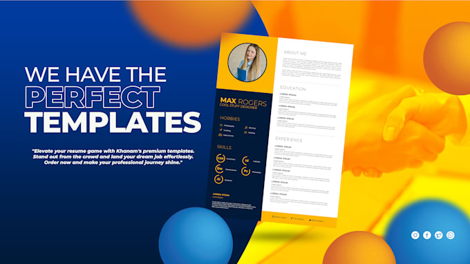 create professional resume design, modern cv template maker