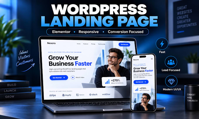 design a high converting wordpress landing page with elementor pro