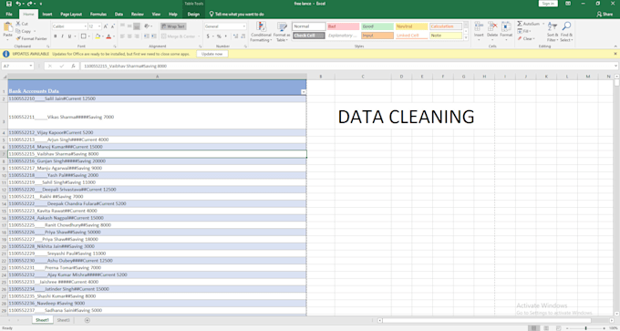 Clean excel spreadsheet, excel data cleaning by Vivekdataentey | Fiverr