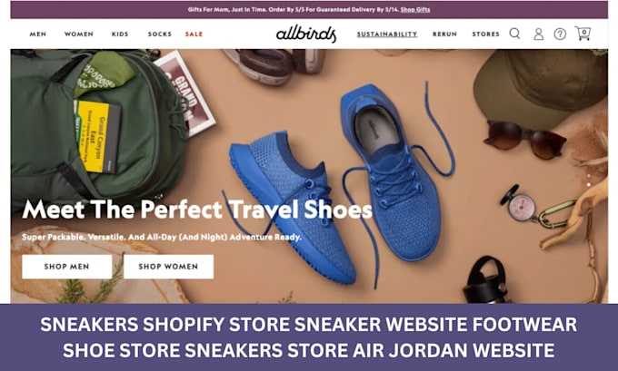 design ecommerce sneakers shopify store sneakers website footwear sneakers store