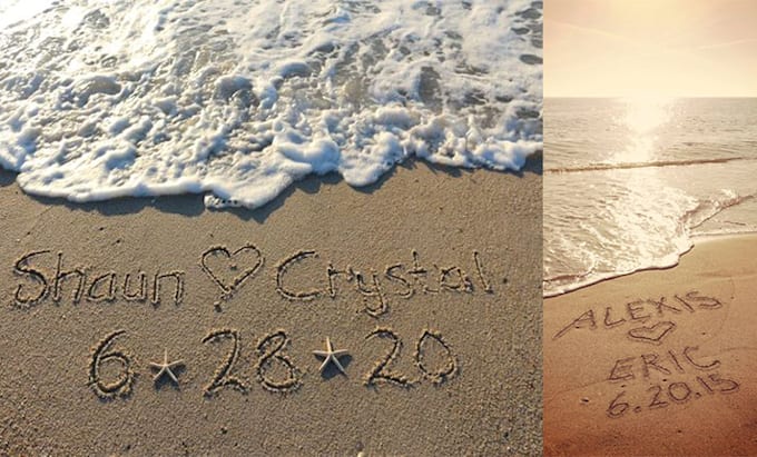 capture your loves name in the beach