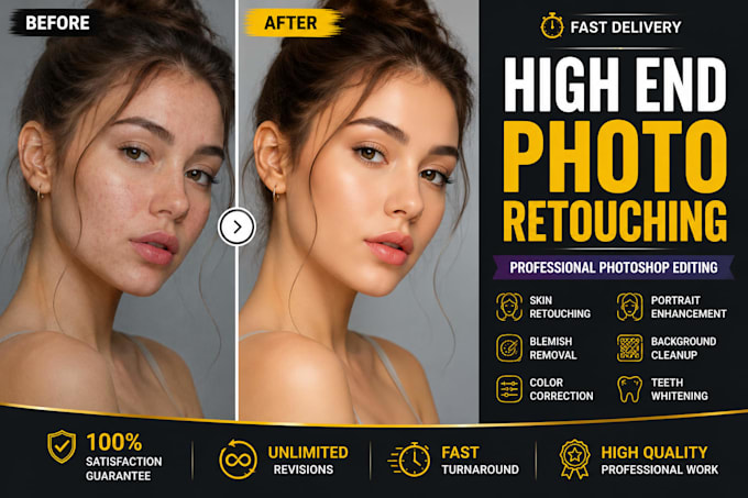do high end skin retouching and photo editing