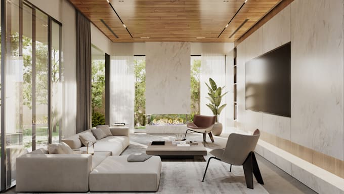 create realistic render of your living area and interior spaces