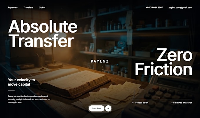 design an ultra premium scroll animation landing page