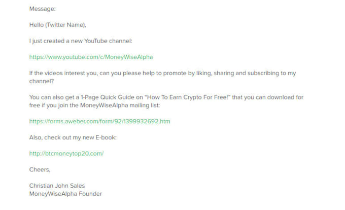 send direct messages to all your twitter followers