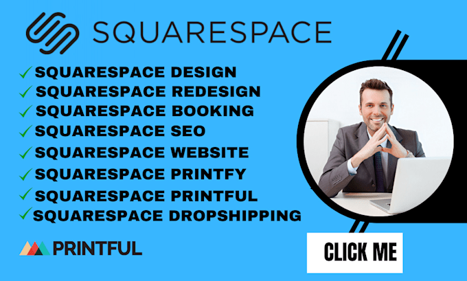 redesign squarespace printful seo squareup print on demand booking dropshipping