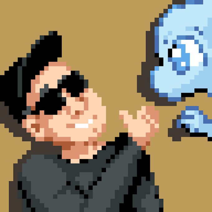 draw you as a pokemon trainer and your team in pixel art