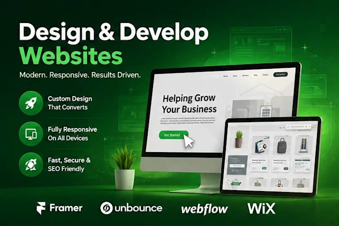 design develop webflow website fix, figma to webflow, framer wix unbounce