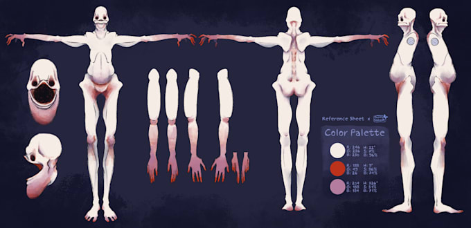 draw a original character reference sheet