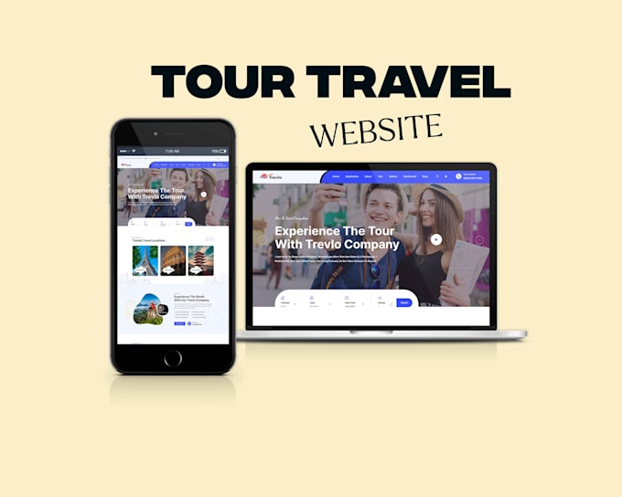 build tour, travel agency website or booking website and landing page