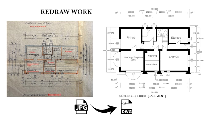 redraw 2d floor plan from your hand sketch