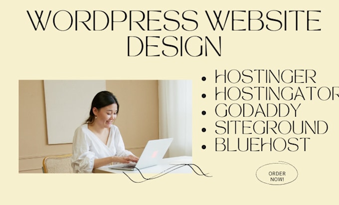 develop wordpress website on bluehost, hostinger, godaddy, siteground