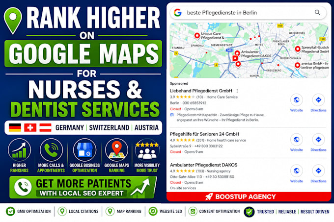 localize nurse, dentist services for germany  switzerland austria