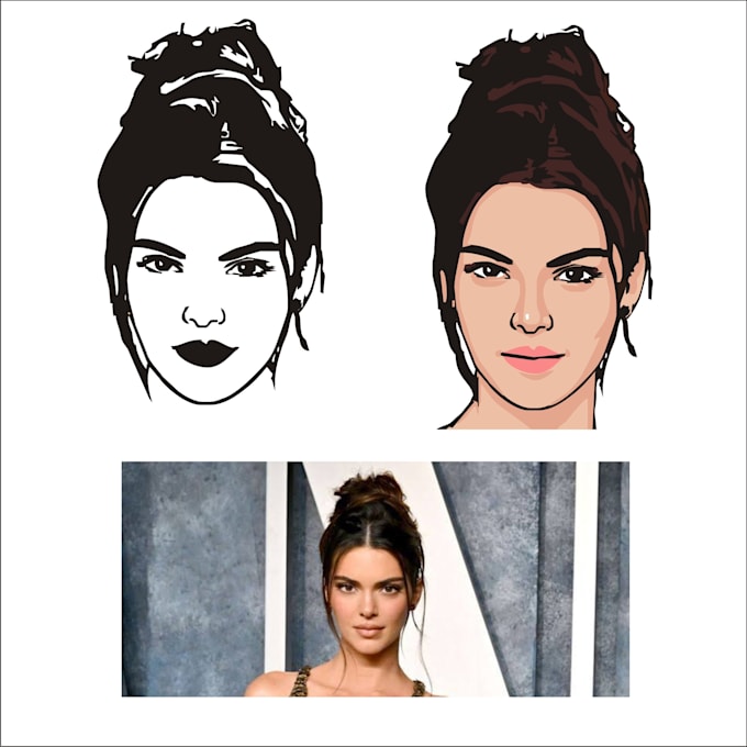 draw your minimalist vector art portrait