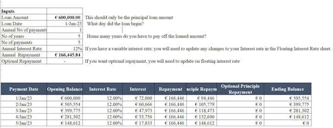 create loan or debt amortization schedule or repayment plan