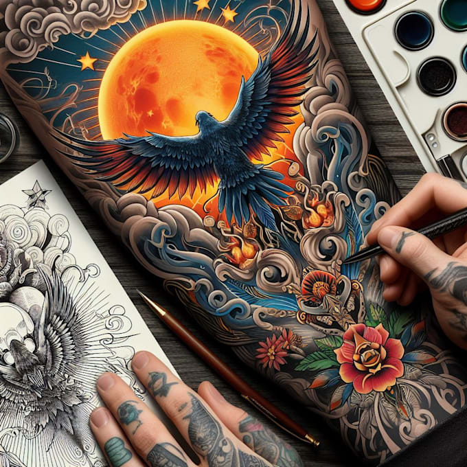 Create tattoo designe custom tattoo designe tattoo sleeve by