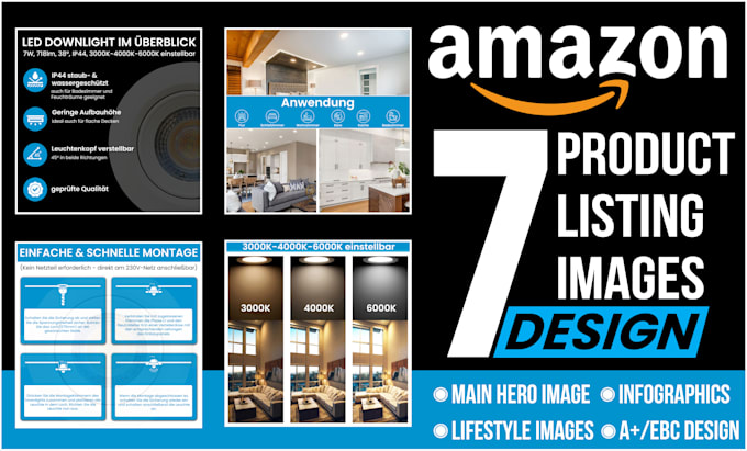 do professional amazon listing images, infographic design