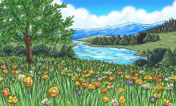 draw beautiful nature illustrations