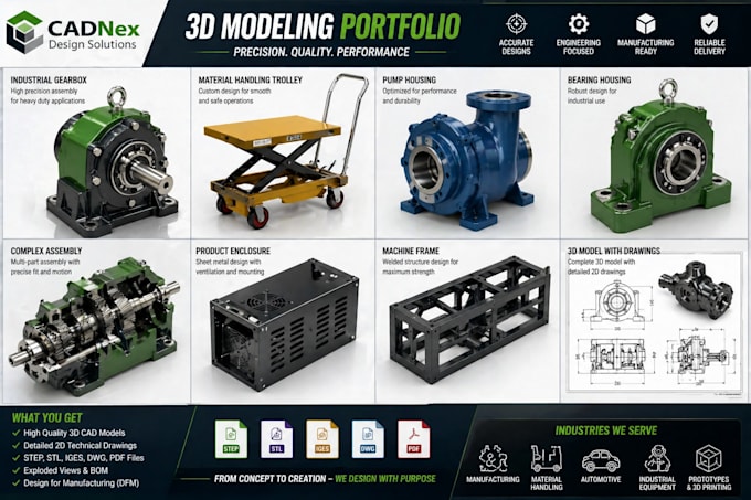 create 3d cad models and technical drawings