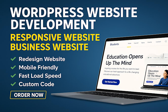 create wordpress website development, responsive website, business website