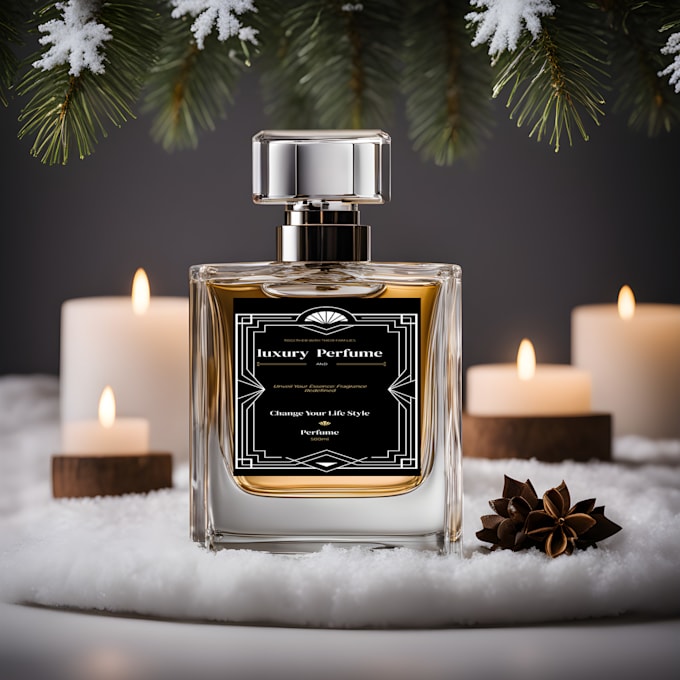 do luxury perfume label packaging design and perfume logo