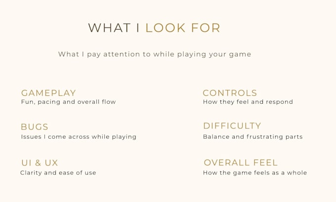 playtest your game and provide detailed feedback