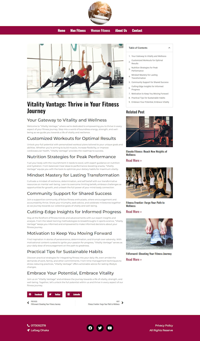 professional website element design and development