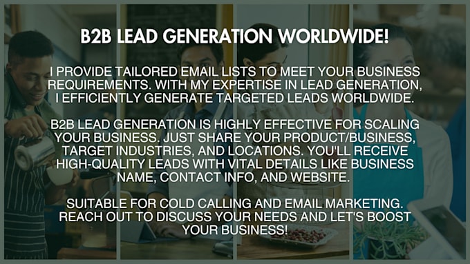 do b2b lead generation and build prospect email list, local business