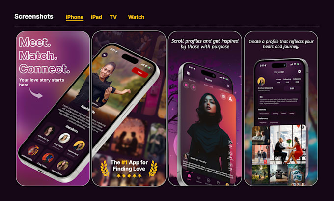 design app store screenshots, mobile app screenshots for ios and android