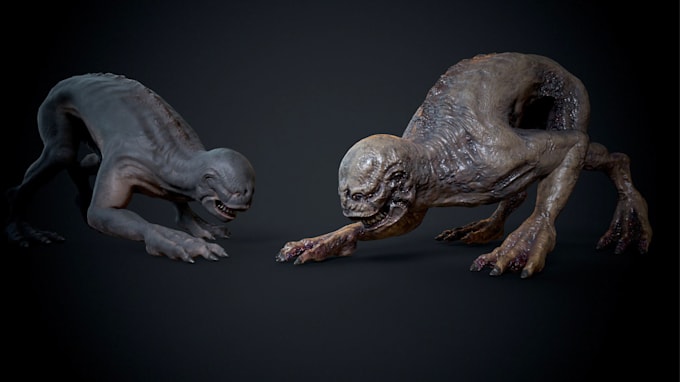do realistic 3d character, non human creature,rig3d for ue5, stylized nsf model