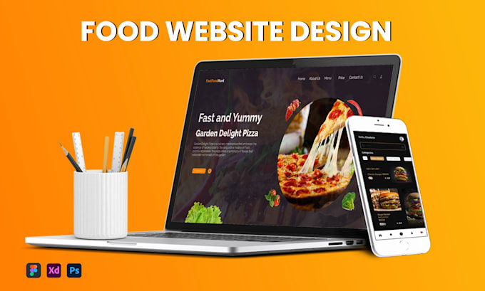 create modern website design in figma, psd, xd