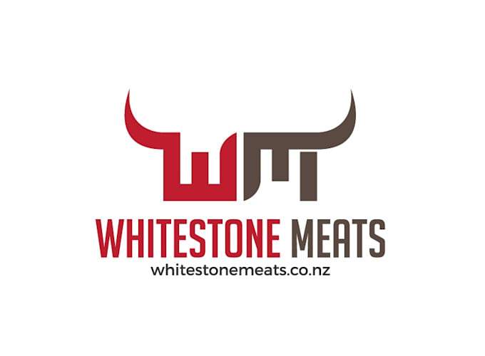 design unique excellent white stone meats logo