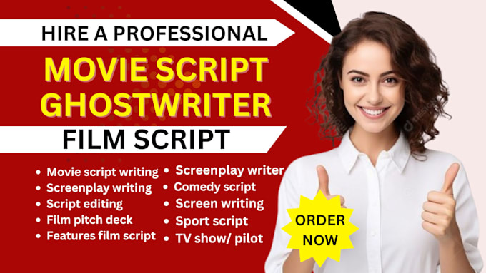 be your movie script writer, screenplay, screenwriting, film script, tv series