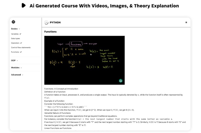 create ai courses text to course saas with video and image content gemini admin