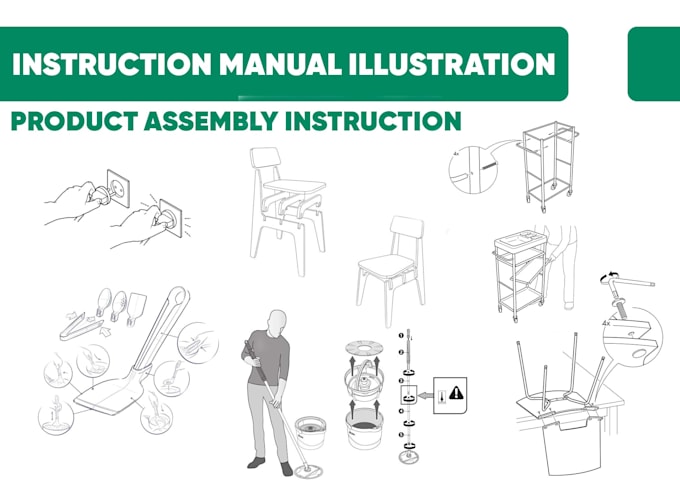 technical line art, sewing pattern step by step illustration