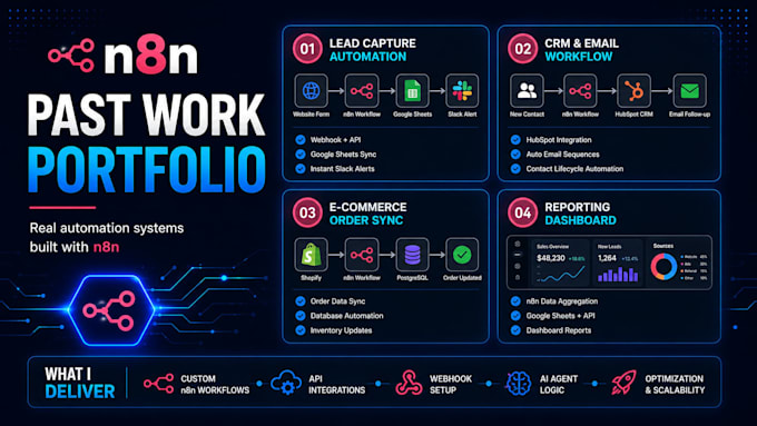 build n8n workflow automation and API integrations