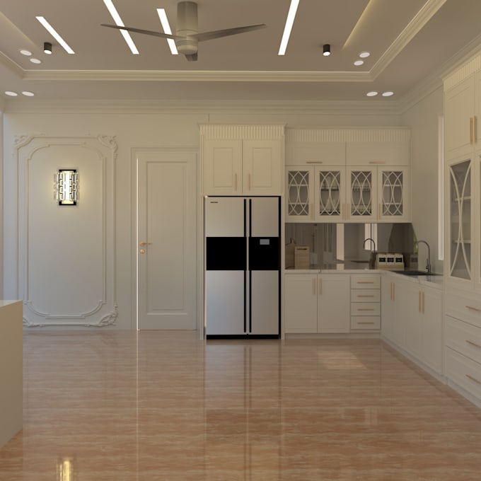 do interior design of your kitchen in classical style