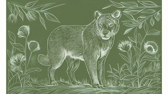 illustrate animal or botanical linocut based on your request