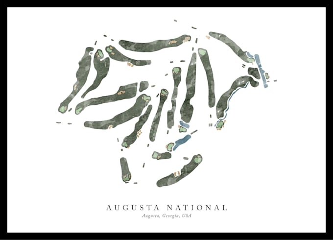 golf course map in water color style