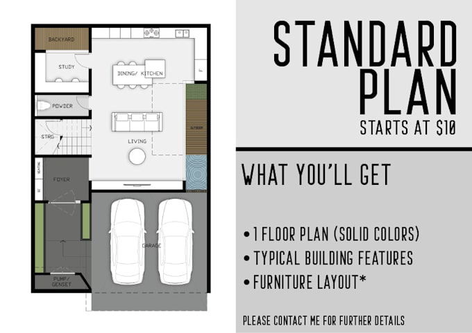 redraw 2d floor plans for presentation purpose