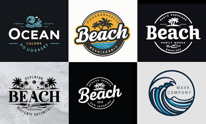 design professional beach ocean wave or vacation logo