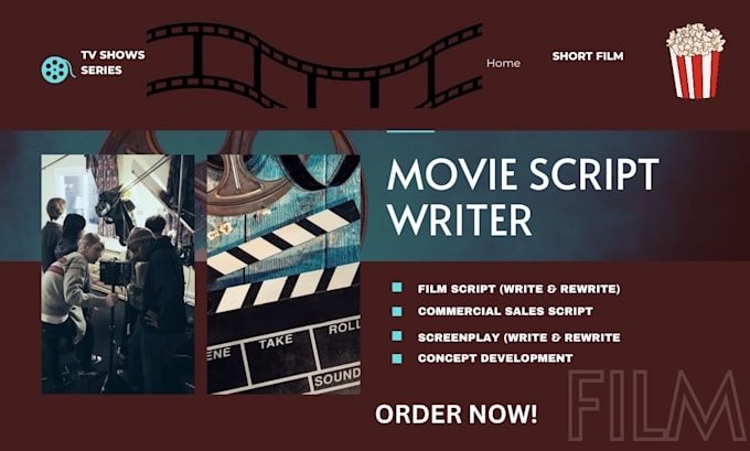 write screenplays, script for movie