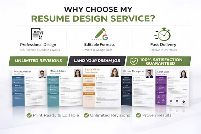 design professional modern resume CV