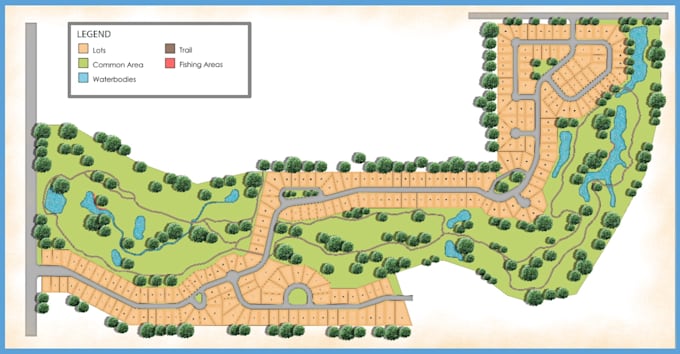 render site plan,campground map,subdivision layout design