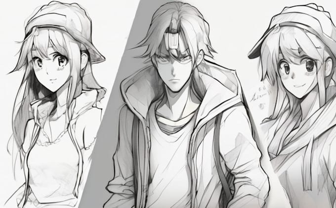 Draw sketch your character in anime or any other style by Antranchu ...